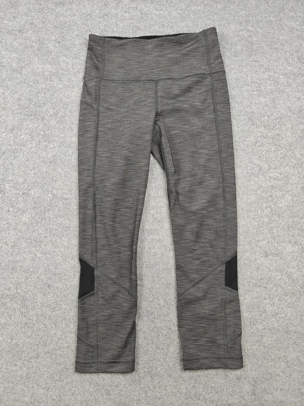 Lululemon Leggings Womens 4 Gray Cropped High Rise 22 In Pace Rival HR Crop